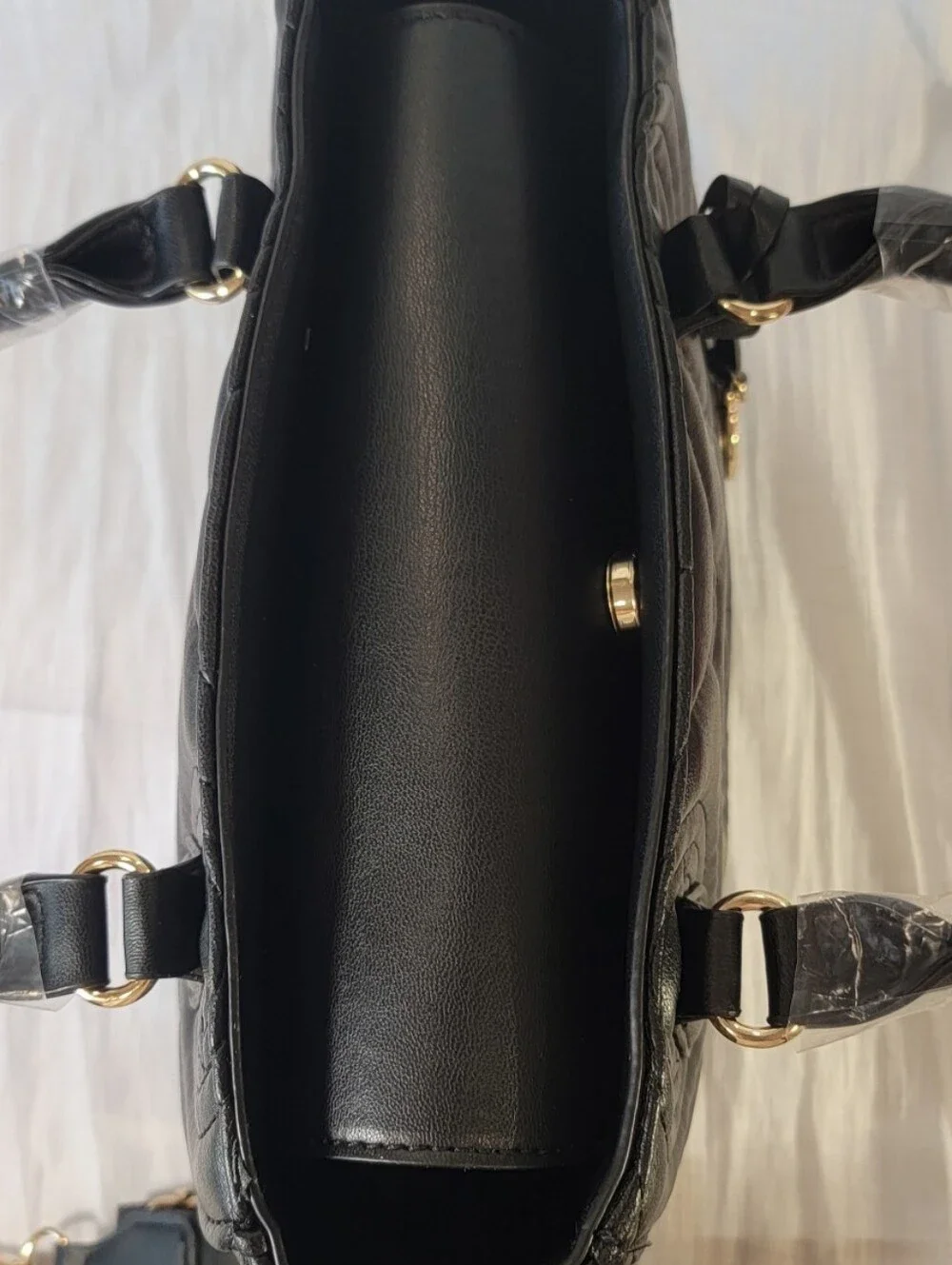 Valentino Orlandi V-2012 Black Vegan Leather Satchel NWT